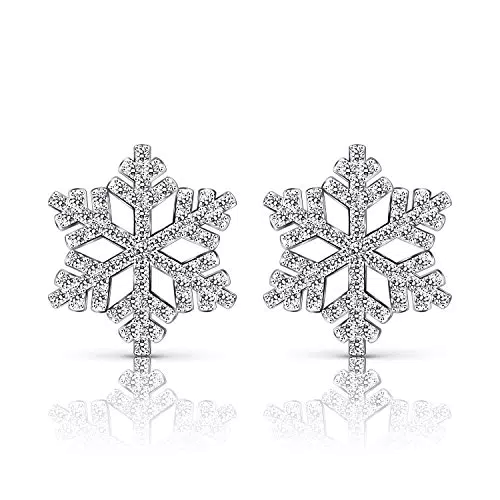 B.Catcher Ohrringe 925 Silber Schneeflocken Ohrstecker für Damen