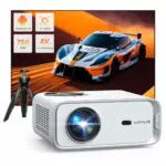 Beamer Android TV 25000 Lumen, 1080P Full HD, WiFi, Bluetooth, Heimkino mit Stativ
