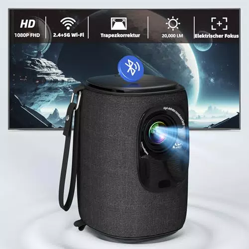 Lisowod Mini Beamer 4K mit WiFi, Bluetooth und 1080P Full HD - Tragbarer Projektor