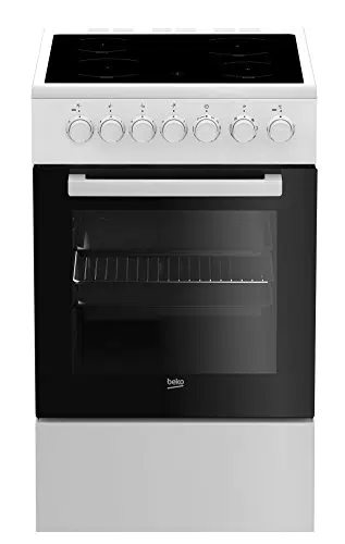 Beko FSM57100GW Elektro-Herd mit Glaskeramik-Kochfeld, freistehend, 50 cm