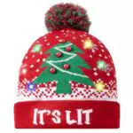 Belovecol LED Weihnachtsmütze Unisex – Lustige Strickmütze für Partys