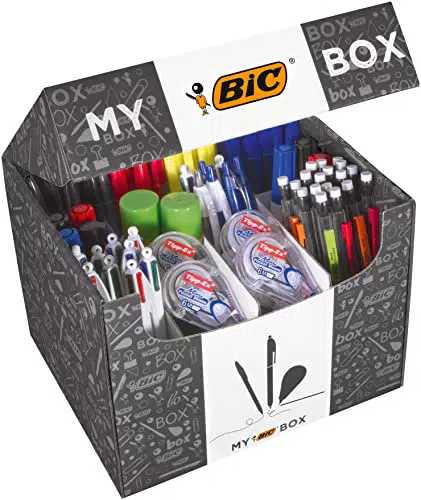 BIC Schreibwaren Set – Kugelschreiber, Textmarker, Marker und Korrekturroller