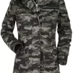 Black Premium Winterjacke Damen Camouflage mit Teddyfutter