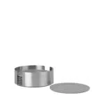 Blomus LARETO Silikon-Untersetzer mit Edelstahlhalter für elegantes Design