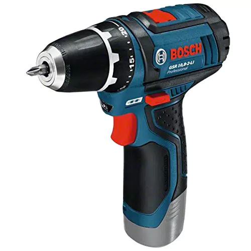 Bosch Professional GSR 12V-15 Akku Bohrschrauber mit Ladegerät und Zubehörset