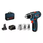 Bosch Professional GSR 12V-15 Akku Bohrschrauber mit Zubehör und Ladegerät