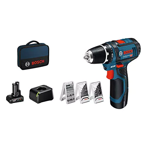 Bosch Professional GSR 12V-15 Akku Bohrschrauber mit Zubehör und Ladegerät