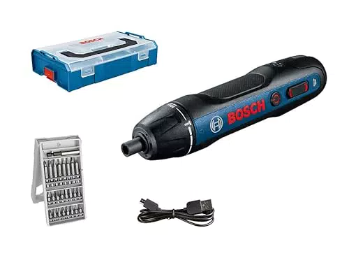 Bosch Professional Akkuschrauber GO mit USB-Ladekabel und L-BOXX Mini
