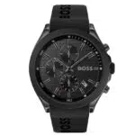 BOSS Chronograph Quarz Uhr für Herren mit Schwarzes Silikonarmband - 1513720