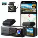 BOTSLAB Dashcam 4K mit GPS und WiFi, Dual-Kamera, Nachtsicht, 170° Weitwinkel