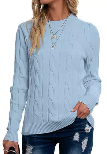Breampot Damen Pullover Casual Strickpullover Rundhals Warm Outwear