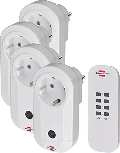 Brennenstuhl Funkschalt-Set RC CE1 – Funksteckdosen für Innenbereich mit Handsender