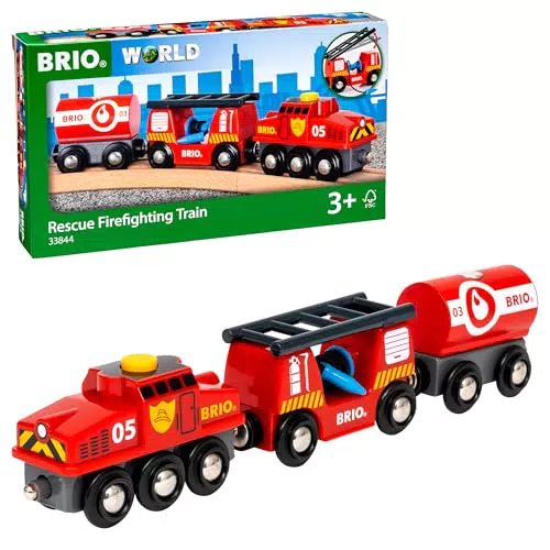 BRIO Feuerwehr-Löschzug mit Schlauch und Wassertank – Spielzeug ab 3 Jahren