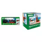 BRIO World 33884 Batterie-Dampflok mit Wassertank & World 33683 - Hängebrücke - Eisenbahnzubehör für die BRIO Holzeisenbahn - Kleinkinderspielzeug empfohlen für Kinder ab 3 Jahren