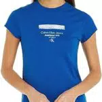 Calvin Klein Jeans Damen Stripe Logo MODERN Straight Tee J20J222039 Kurzarm T-Shirts