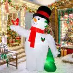 CAMULAND Aufblasbarer Schneemann mit LED-Lichtern für Garten und Innenräume