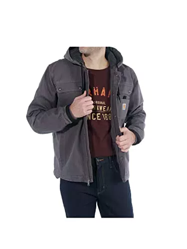 Carhartt Herren Lockere Arbeitsjacke aus Segelleinen mit Sherpa-Futter