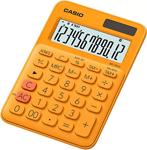 CASIO Tischrechner MS-20UC, 12-stellig, Solar-/Batteriebetrieb, Steuerberechnung