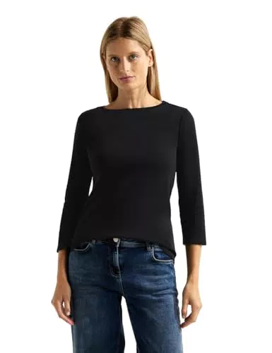 Cecil Damen Basic Boatneck T-Shirt - Weiß