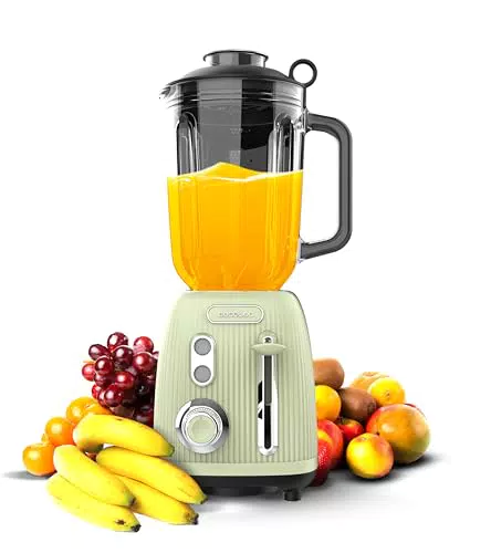 Cecotec Standmixer Retro Power 1200W mit 2 Geschwindigkeiten und 4-Klingen-Messer