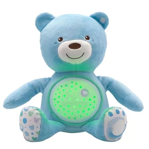Chicco First Dreams Baby Bär Plüsch-Teddybär, weicher Projektor mit Nachtlicht