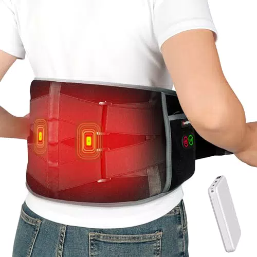 Comfytemp Heizgürtel mit Vibrationsmassage für Rücken, kabellos, 3 Wärmestufen