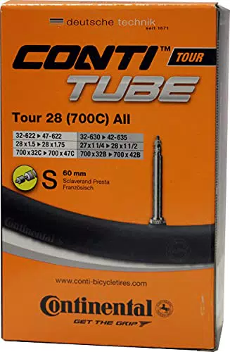 Continental Luftschlauch Fahrrad Tour 28, Schwarz, 182001