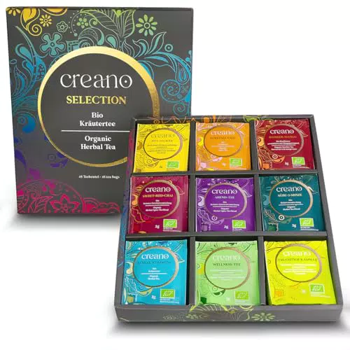 Creano Bio Kräutertee Geschenkset - 9 verschiedene Sorten Bio-Teebeutel