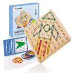 CUBIDI® Montessori Holzpuzzle Geoboard – Lernspielzeug für kreatives Denken ab 3 Jahren