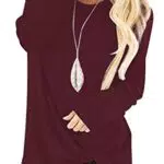 Damen Langarmshirt Rundhals von [Marke] - Basic Baumwolle Tunika Bluse