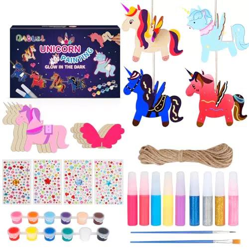 DAOUZL Einhorn Bastelset – Kreatives Holz Basteln für Kinder und Deko Ideen