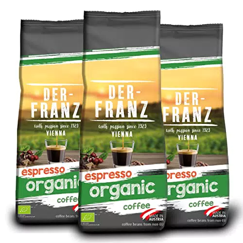 Der Franz Espresso Bio Kaffee, Intensität 5, Bio Arabica und Robusta