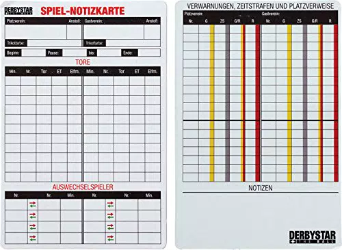 Derbystar Spielnotizkarten – Praktische Notizen für Fußballspiele