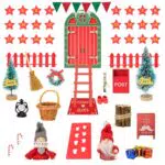 Dhnvcud Wichteltür Set für Weihnachten – Miniatur Deko und Zubehör