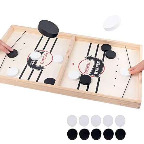 DIRUQSD Brettspiel Hockey - Fast Sling Puck Spiel & Schachbrett-Set