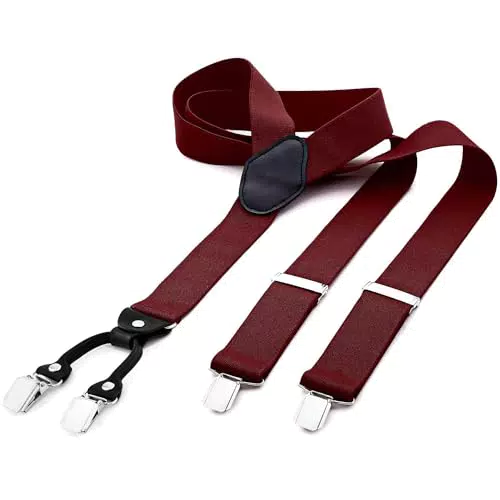 DonDon Hosenträger Herren Y-Form, elastisch und längenverstellbar, extra stark