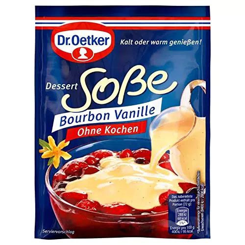 Dr. Oetker Dessertsoße Bourbon-Vanille - Soßenpulver für Vanille-Soße