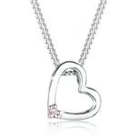 Herzanhänger Halskette aus 925er Sterling Silber mit Kristall - Elli