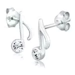 Elli Ohrstecker Musiknote mit Kristall aus 925 Sterling Silber