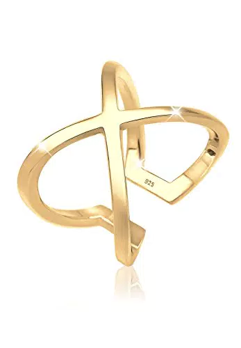 Elli Damen Ring Kreuz Statement aus 925 Sterling Silber