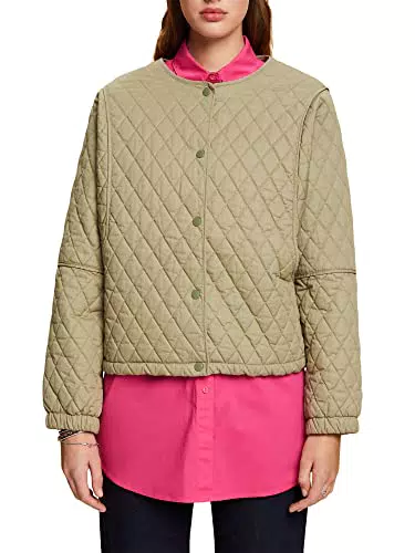 ESPRIT Damen 033CC1G303 Jacke, 350/KHAKI Green