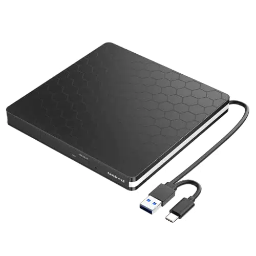 Amicool Externes DVD-Laufwerk USB 3.0 Type-C CD/DVD +/-RW für PC und Mac