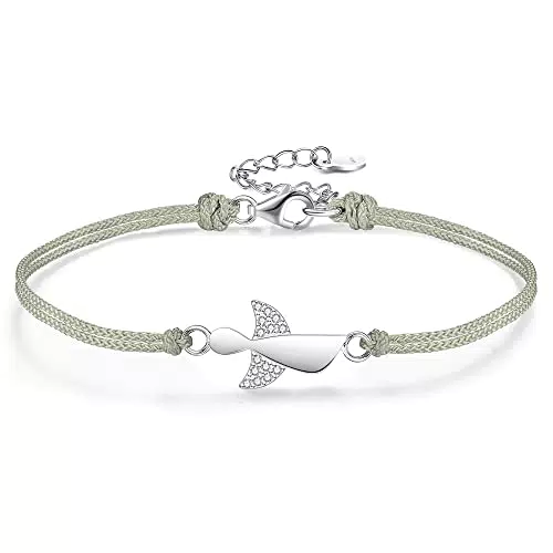 F.ZENI Damen Armband Schutzengel 925 Sterling Silber Armbänder Glücksbringer für Frauen und Mädchen 24cm Einstellbare Handarbeit Geflochtenes