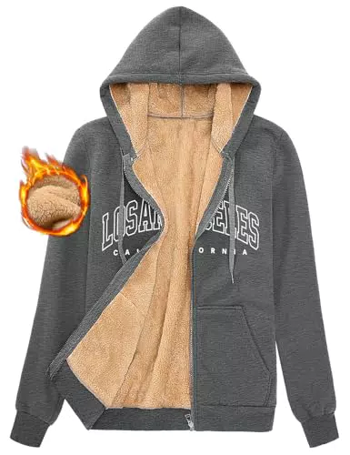 FemiChic Fleecejacke Damen Hoodie mit Kapuze - Übergangsjacke für Herbst und Winter