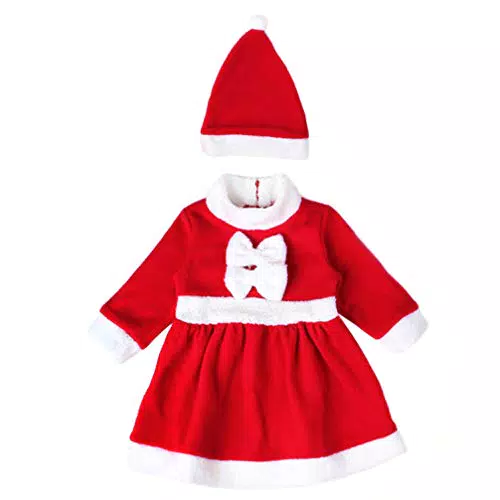 Fenical Weihnachtsoutfit Kleinkind Weihnachtsmann Kostüm Set für Kinder