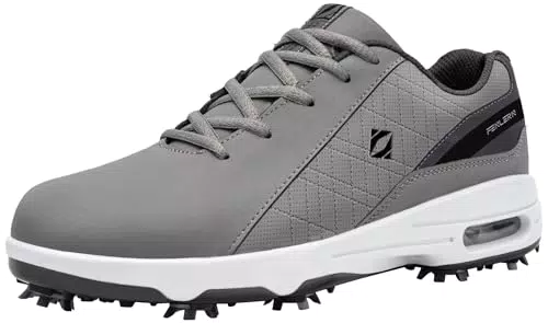 Fenlern Herren Golfschuhe Anti-Rutsch für Outdoor Golf Training mit Spikes