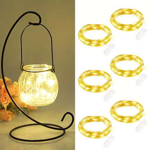 FFZZKJ Mini Lichterkette mit Batterie, wasserdicht für Innen und Außen, Warmweiß