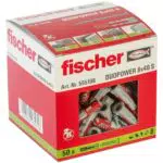 Fischer DuoPower 8 x 40 S - Universaldübel mit Sicherheitsschraube für Beton und Gipskarton
