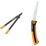 Fiskars PowerGear II Bypass-Getriebeastschere und Handsäge für frisches Holz