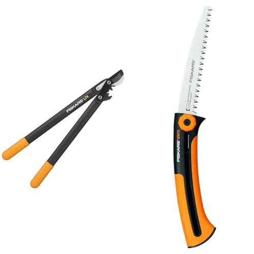 Fiskars PowerGear II Bypass-Getriebeastschere und Handsäge für frisches Holz